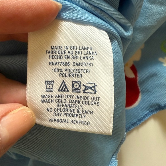 Y2K Tommy Hilfiger Hawaiian Spaghetti Strap Coastal Blue and Red Camisole Large - Picture 9 of 10